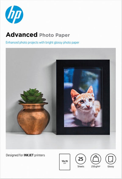 HP Fotopapier – 10 x 15 cm, 250 g, 25 Blatt