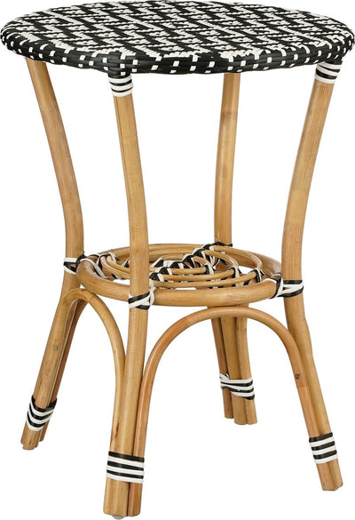 Glimmerdekorationen Mandox Outdoor-Bistrotisch – H66 x ø50 cm – Schwarz, Weiß