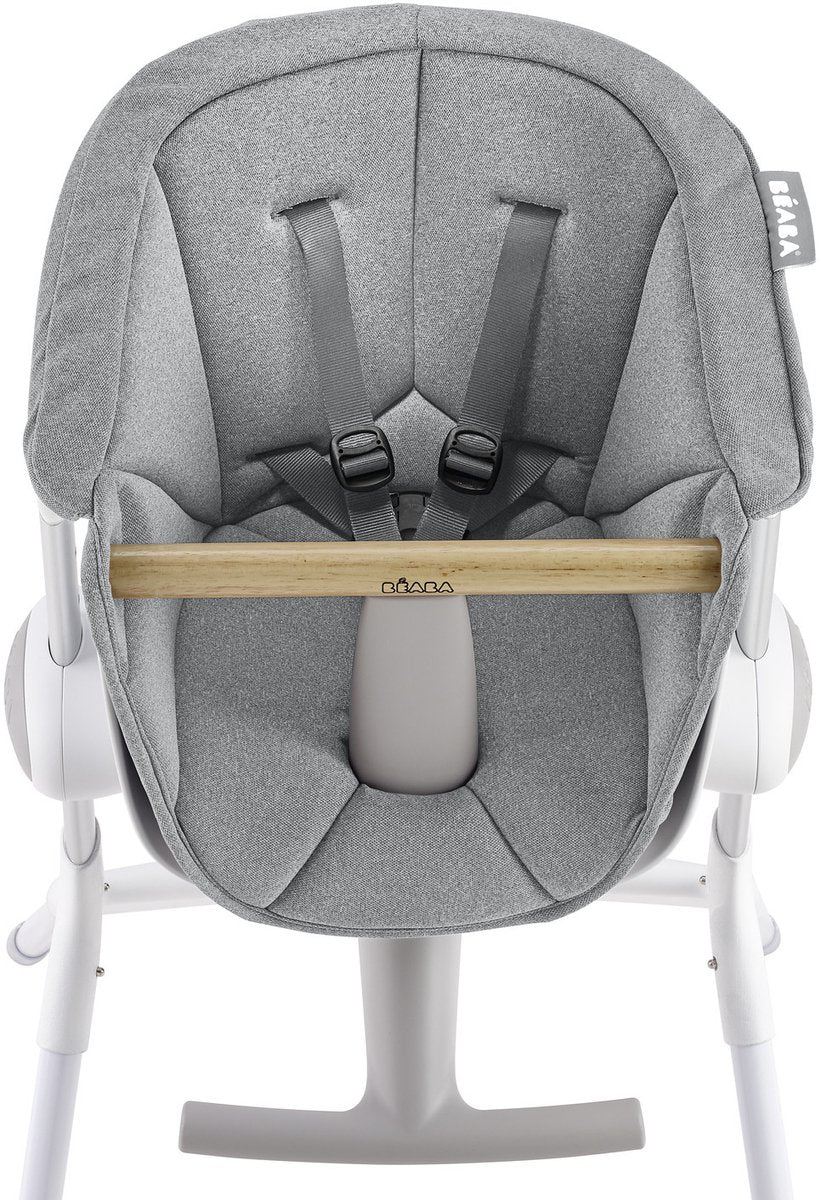 Béaba Up Down Sitzverkleinerer – Komfortkissen für Hochstuhl – ergonomisch weich – waschbar – ab 6 Monaten – Grau