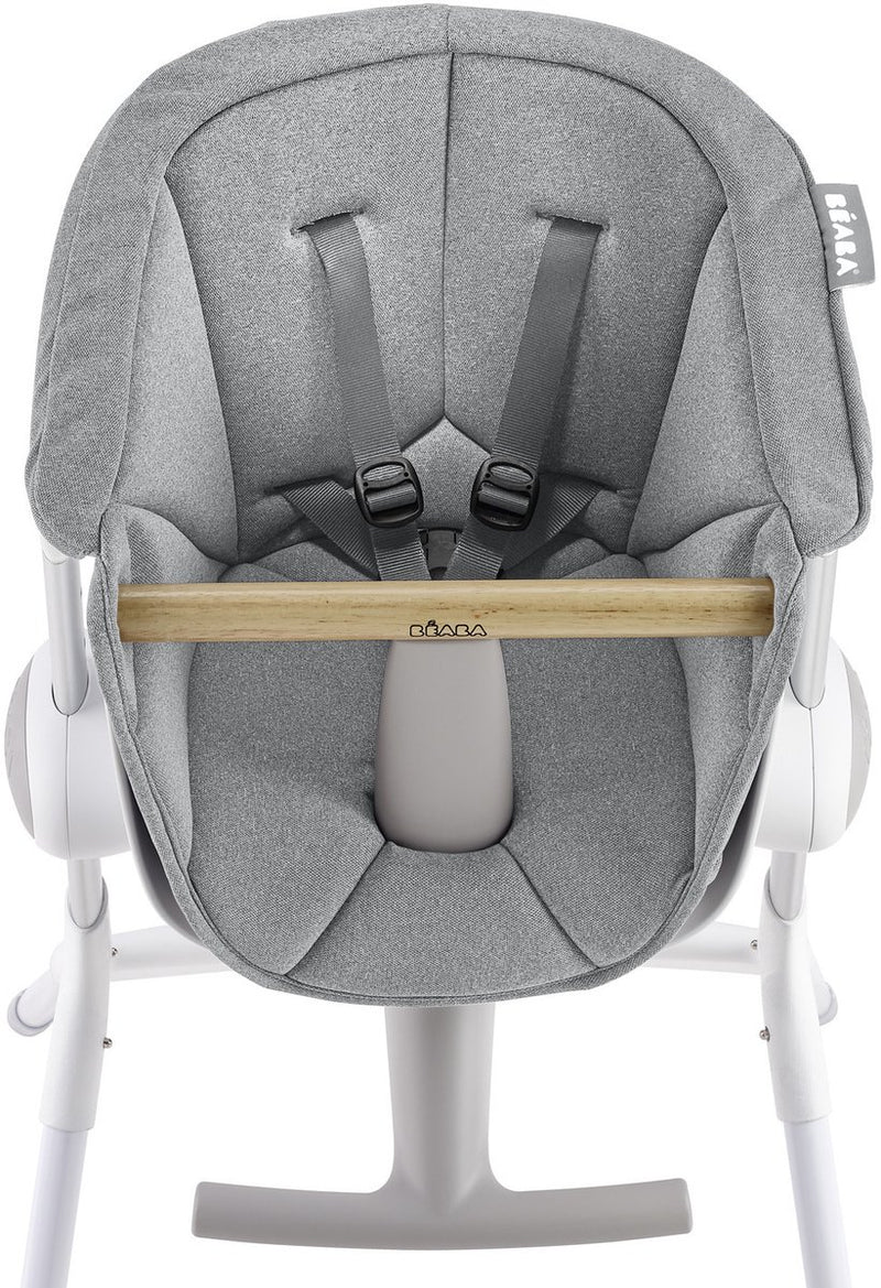 Béaba Up Down Sitzverkleinerer – Komfortkissen für Hochstuhl – ergonomisch weich – waschbar – ab 6 Monaten – Grau