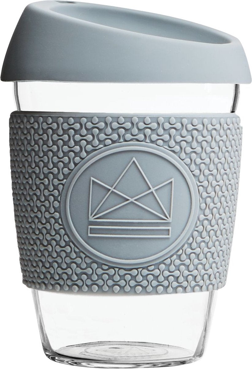 Neon-Kaktus-Kaffeetasse aus Glas, 340 ml – Grau