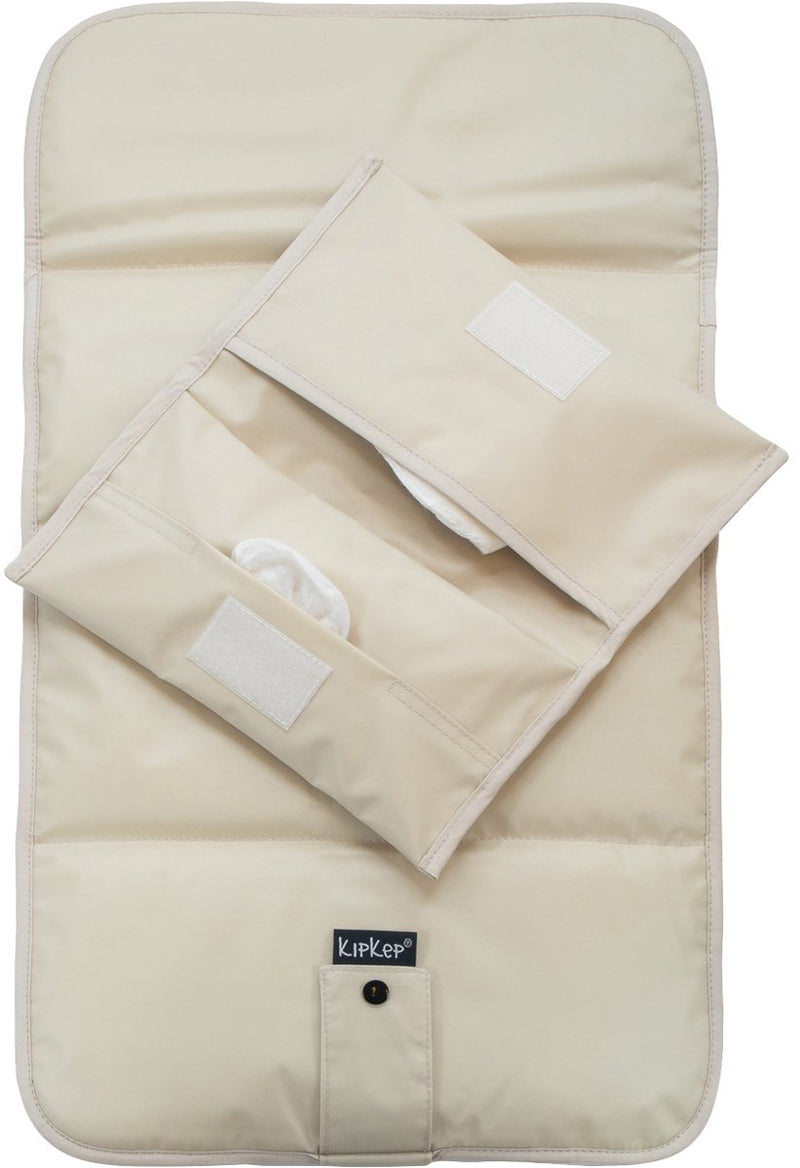 Kipkep Wickelset Teddy - Keksfarbe - Wickelauflage inkl. Windeletui - waschbar - wasserabweisende Seide - Beige