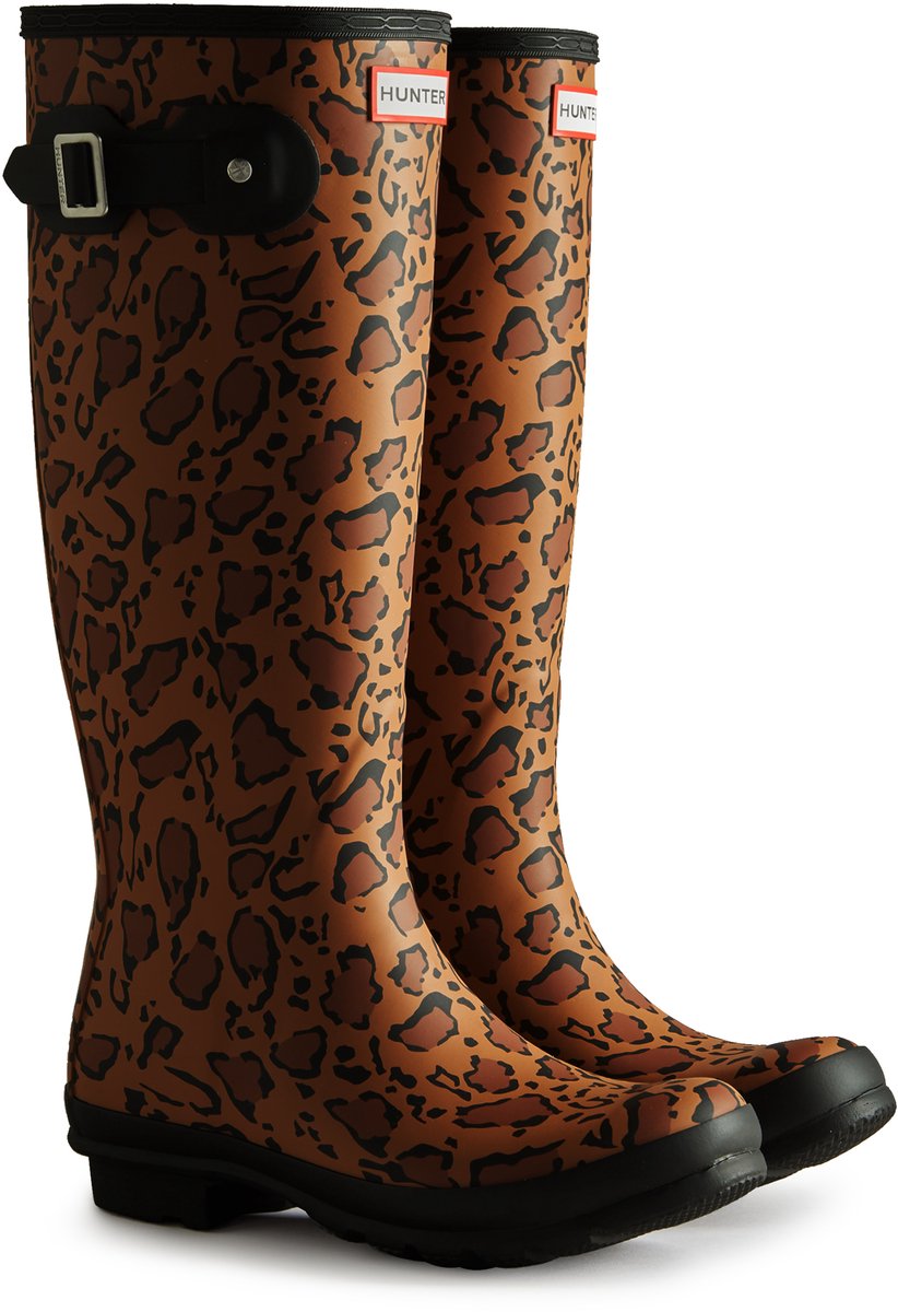 Hunter – Original hohe Damen-Gummistiefel mit Leopardenmuster