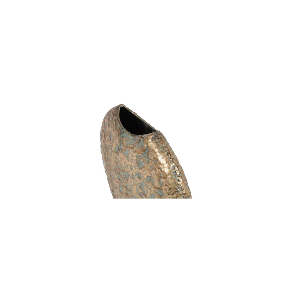 Country-Feldvase aus goldfarbenem Metall, H29,5 cm