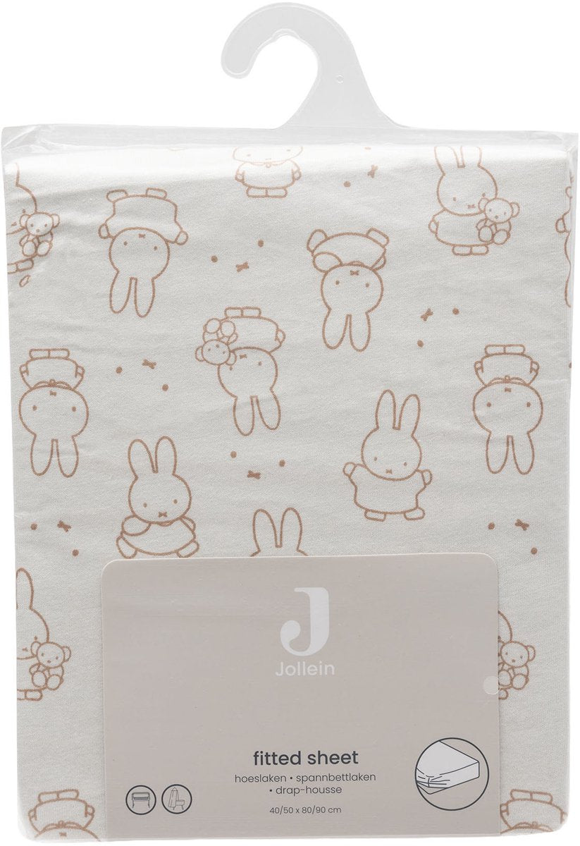 Jollein Spannbetttuch Jersey 70 75x140 150cm Miffy Moments helles Terra