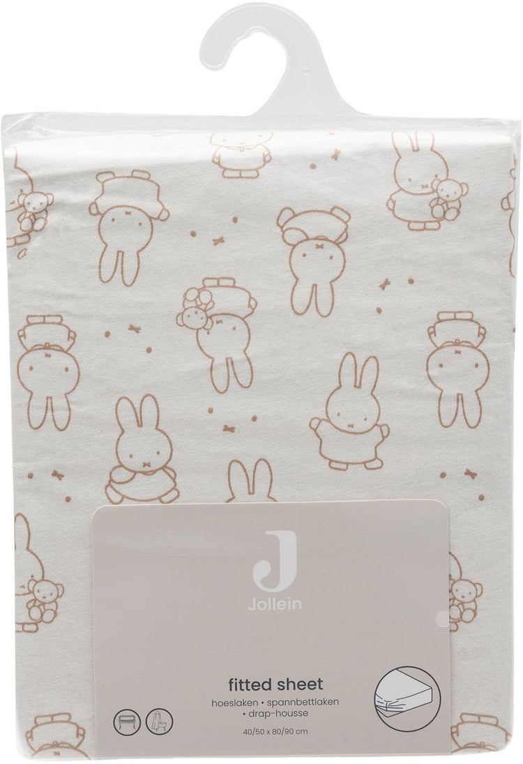 Jollein Spannbetttuch Jersey 70 75x140 150cm Miffy Moments helles Terra