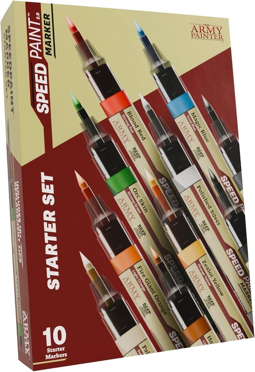 Der Armeemaler, Speedpaint Marker Starterset, 10 x 6 ml Speedpaint 2.0 Kontrastfarbe für die Miniatur