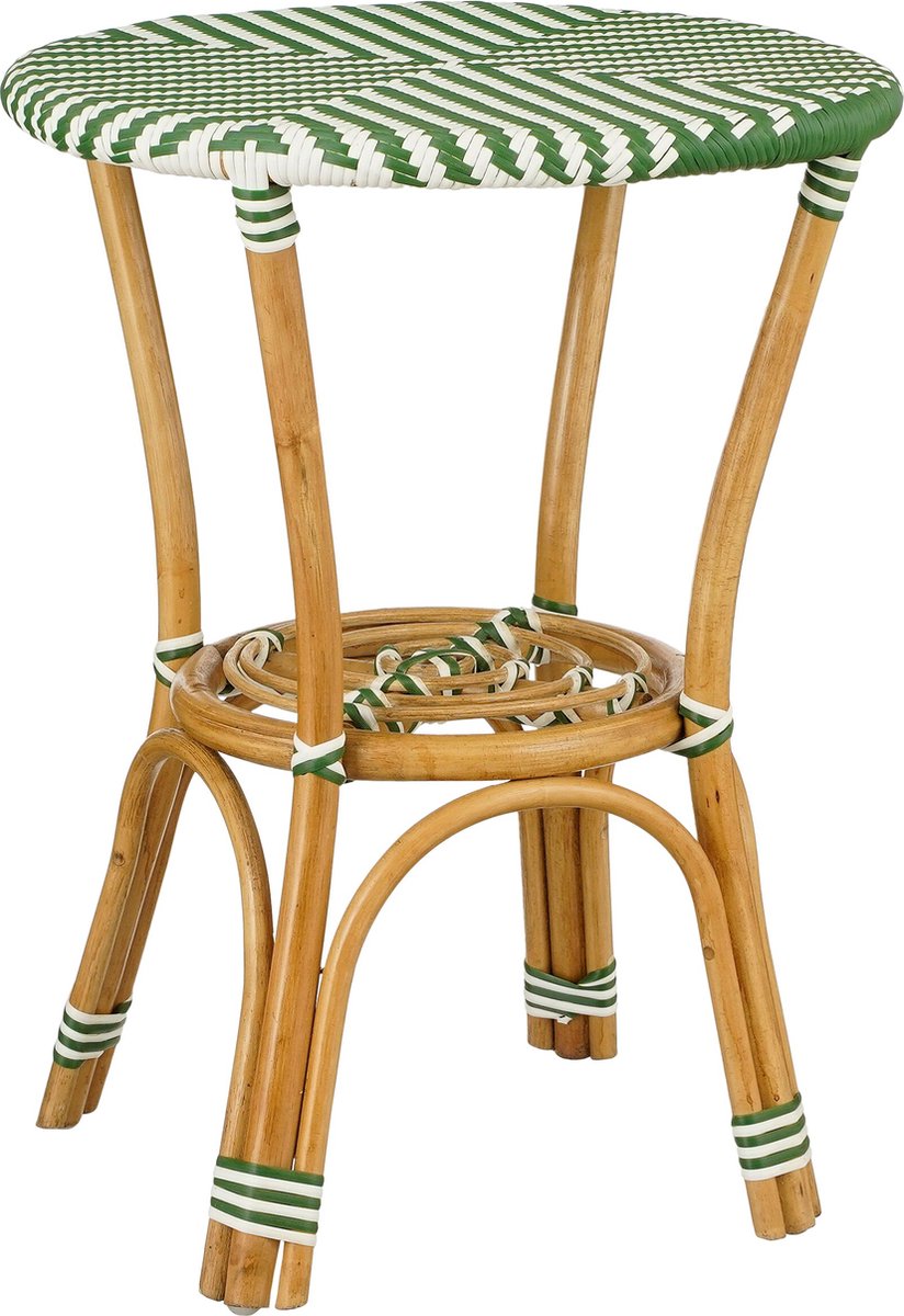 Glimmerdekorationen Mandox Outdoor-Bistrotisch – H66 x ø50 cm – Dunkelgrün, Weiß