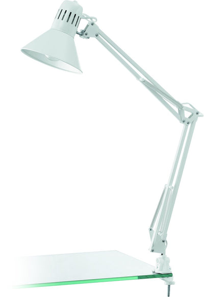 Eglo Firmeno Tischleuchte - Klemmleuchte - E27 - 73 cm - Weiß glänzend