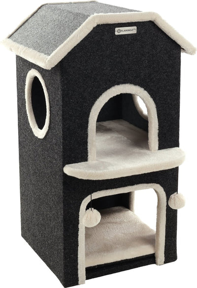 Kratztonne Flamingo Nordic Villa Schwarz - Schwarz - 48,5 x 51,5 x 80,5 cm