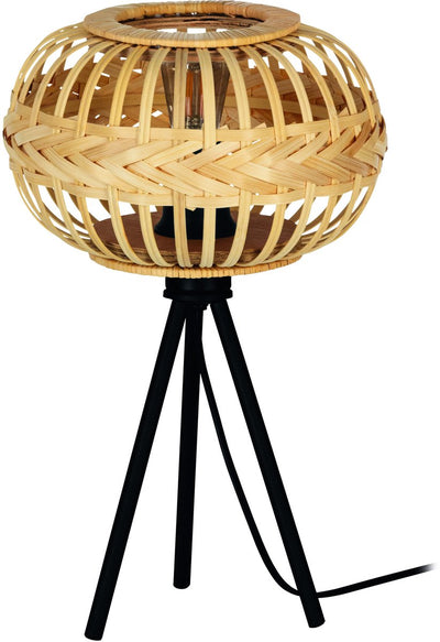 Eglo Amsfield 1 Tischleuchte – E27 – 41 cm – Schwarz|Holz