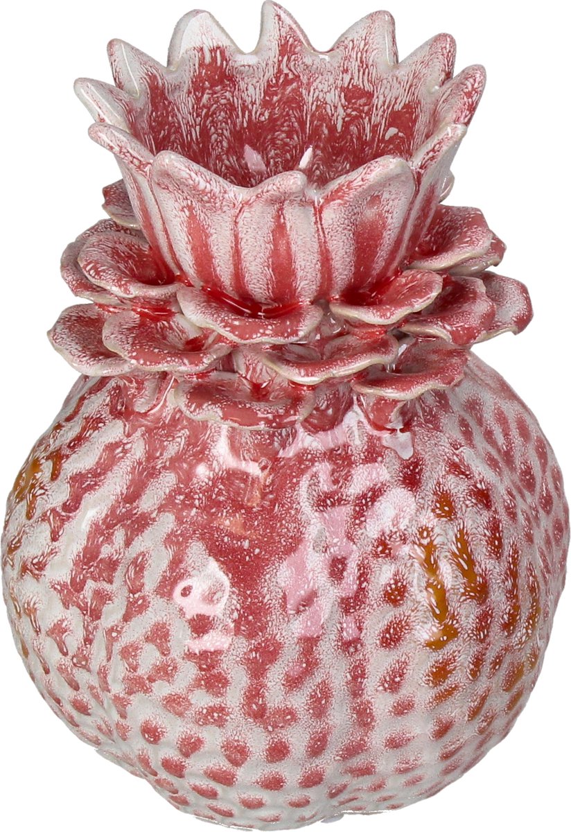 Hd Collection Vase aus Steinzeug, rosa, 17 x 17 x 22 cm