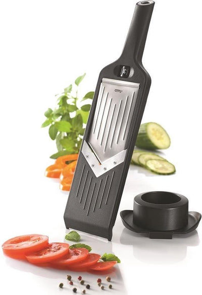 Gefu Violine V-Mandoline 32,3 cm – verstellbar 1–5 mm – japanischer Messerstahl – schwarz