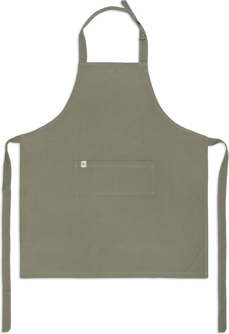 Walra Küchenschürze „Cook with Happiness“ – 75 x 90 – 100 % Baumwolle – Armeegrün