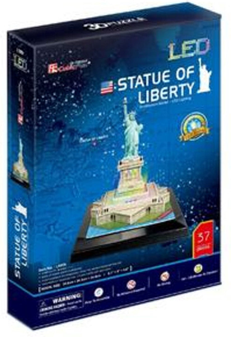 Kubisches lustiges 3D-Puzzle Freiheitsstatue + LED-Beleuchtung 37 Teile