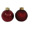 Countryfield Weihnachtskugelvase Streifen rotes Glas ø10cm