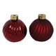 Countryfield Weihnachtskugelvase Streifen rotes Glas ø10cm