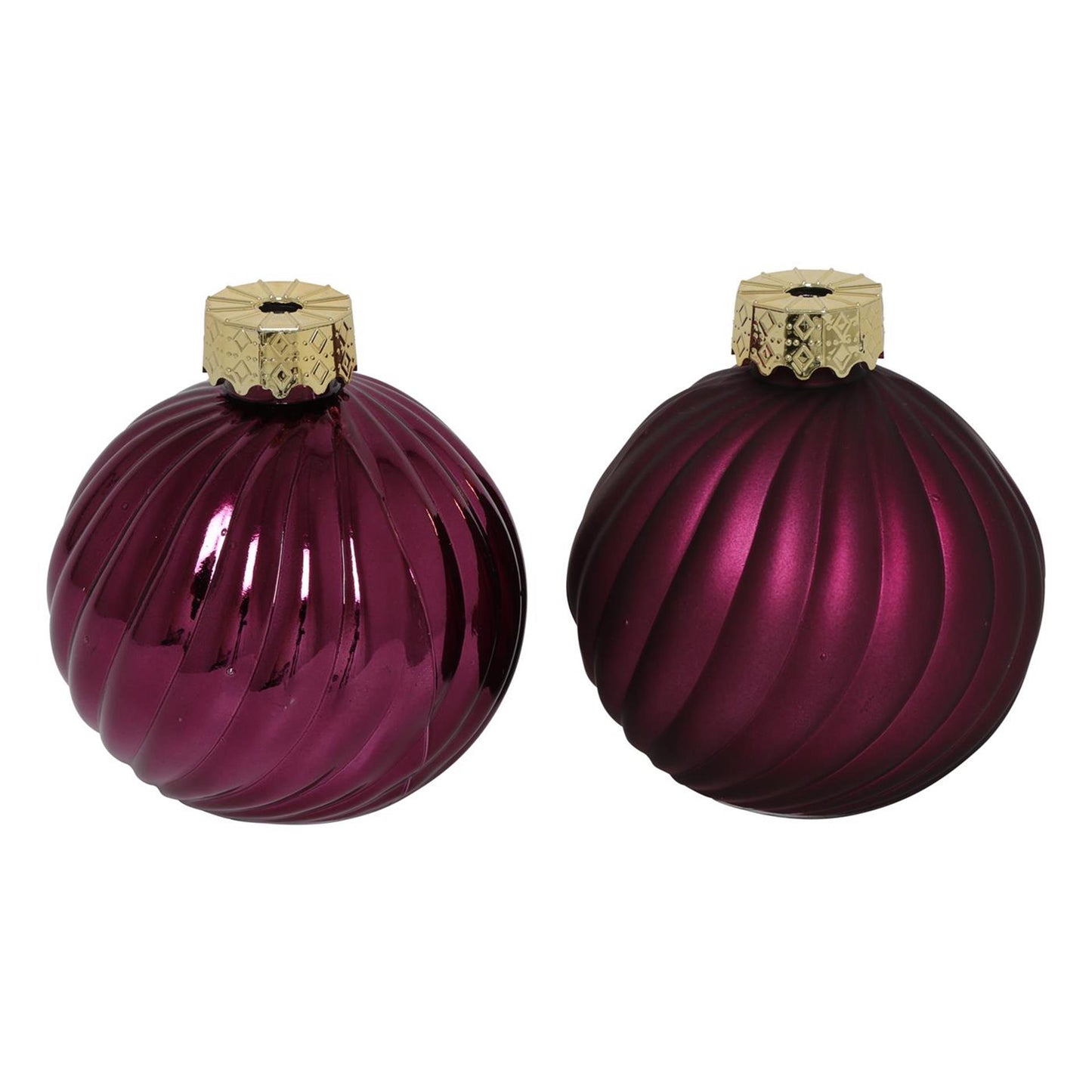 Countryfield Weihnachtskugelvase Streifen lila Glas ø10cm