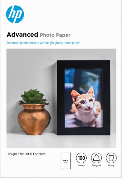 HP Fotopapier 250 g – 10 x 15 cm – 100 Blatt