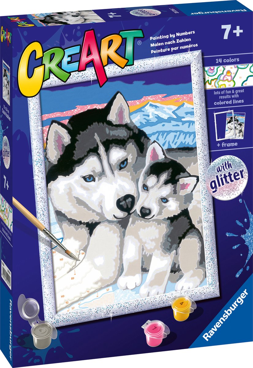 Ravensburger Kreart Gemälde auf Nummer süße Huskies