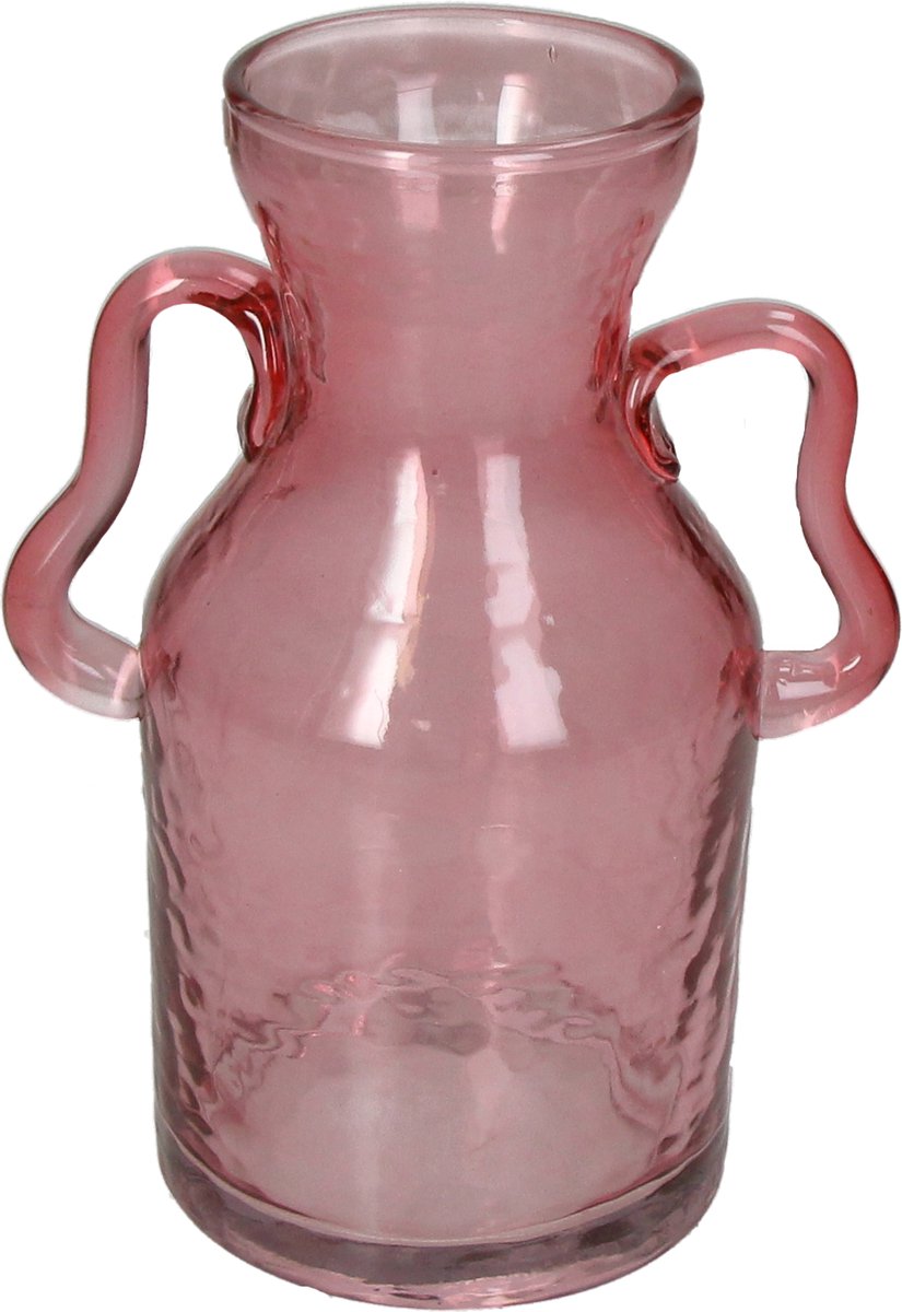 HD Collection Vase aus Glas, rosa, 13 x 13 x 18 cm
