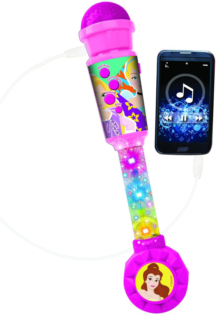 Lexibook Disney Princess trendiges Beleuchtungsmikrofon mit Lautsprecher (Aux-In), Melodien und Soundeffekten