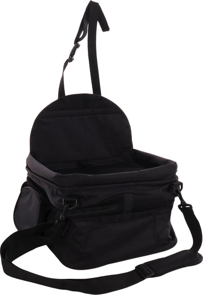 Flamingo Autositz Hund – Autositz andor schwarz – 36x36x26cm – faltbar mit Belüftungs-Sicherheitsgurt – kompakt robust