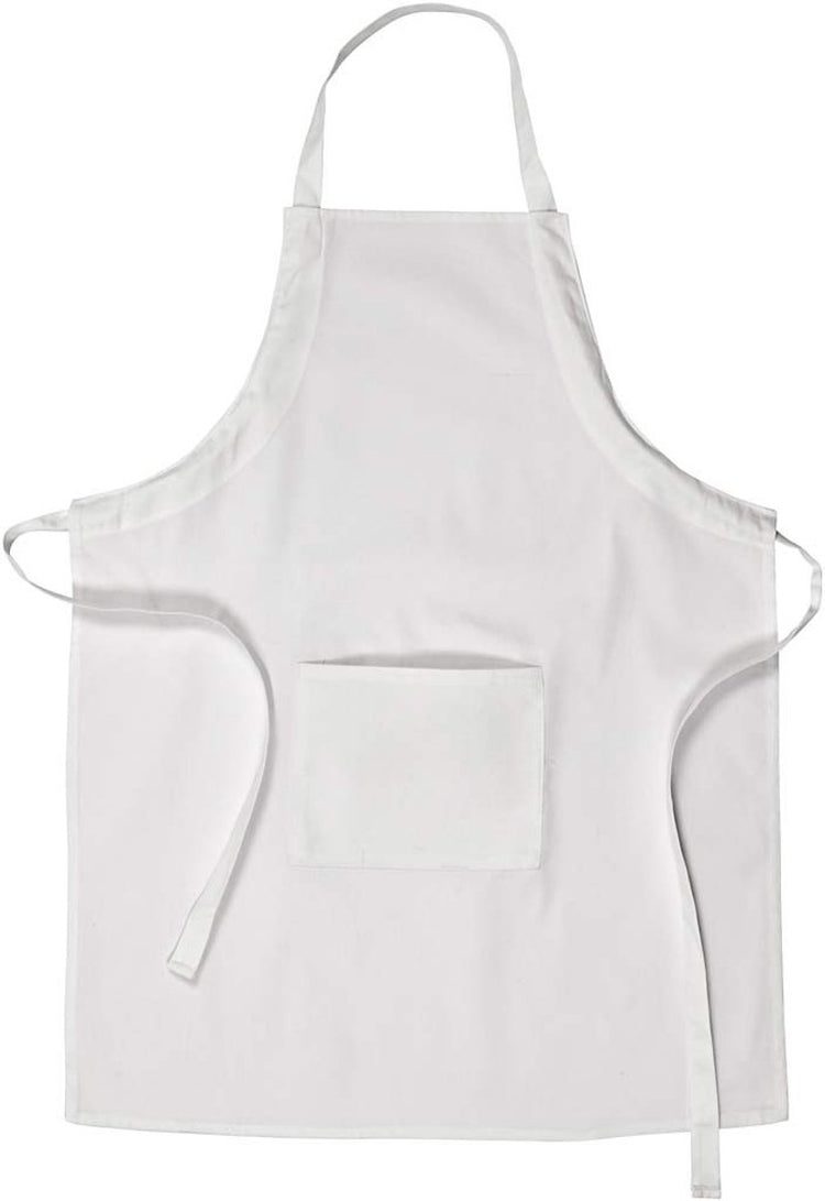 Creativ Firmenschürze mit Tasche, L: 84 cm, B: 65 cm, Größe M-XL cm, 210 g, weiß, 1 Stück