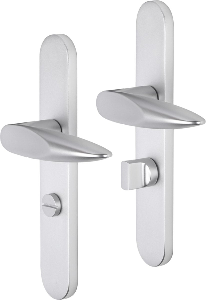 Impresso-Türgriff – Sutton – für den Innenbereich – ovales Türschild mit WC-Schloss – Aluminium – 2 Stück