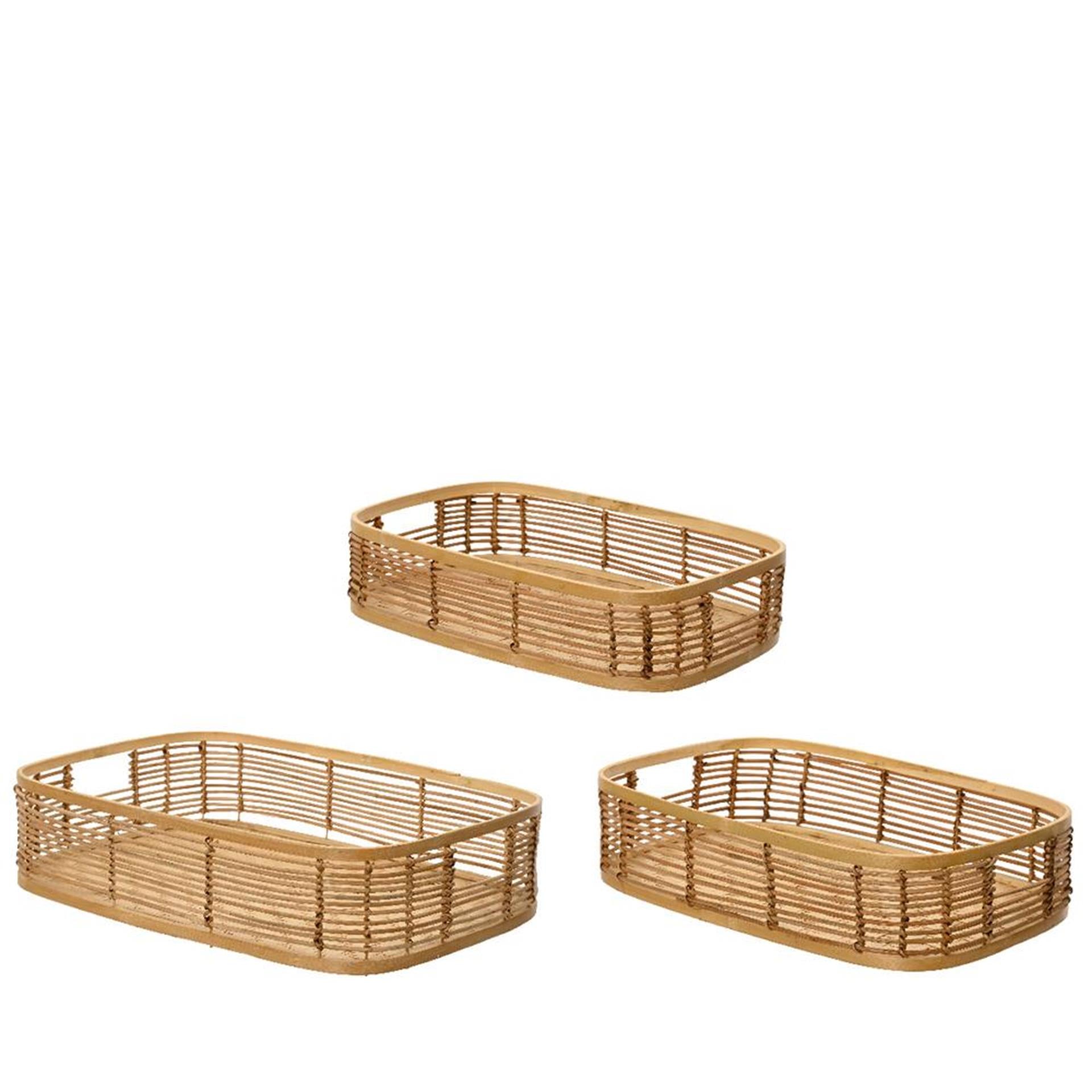 Decoris Tablett-Set 3-teilig Bambus 48,5 cm