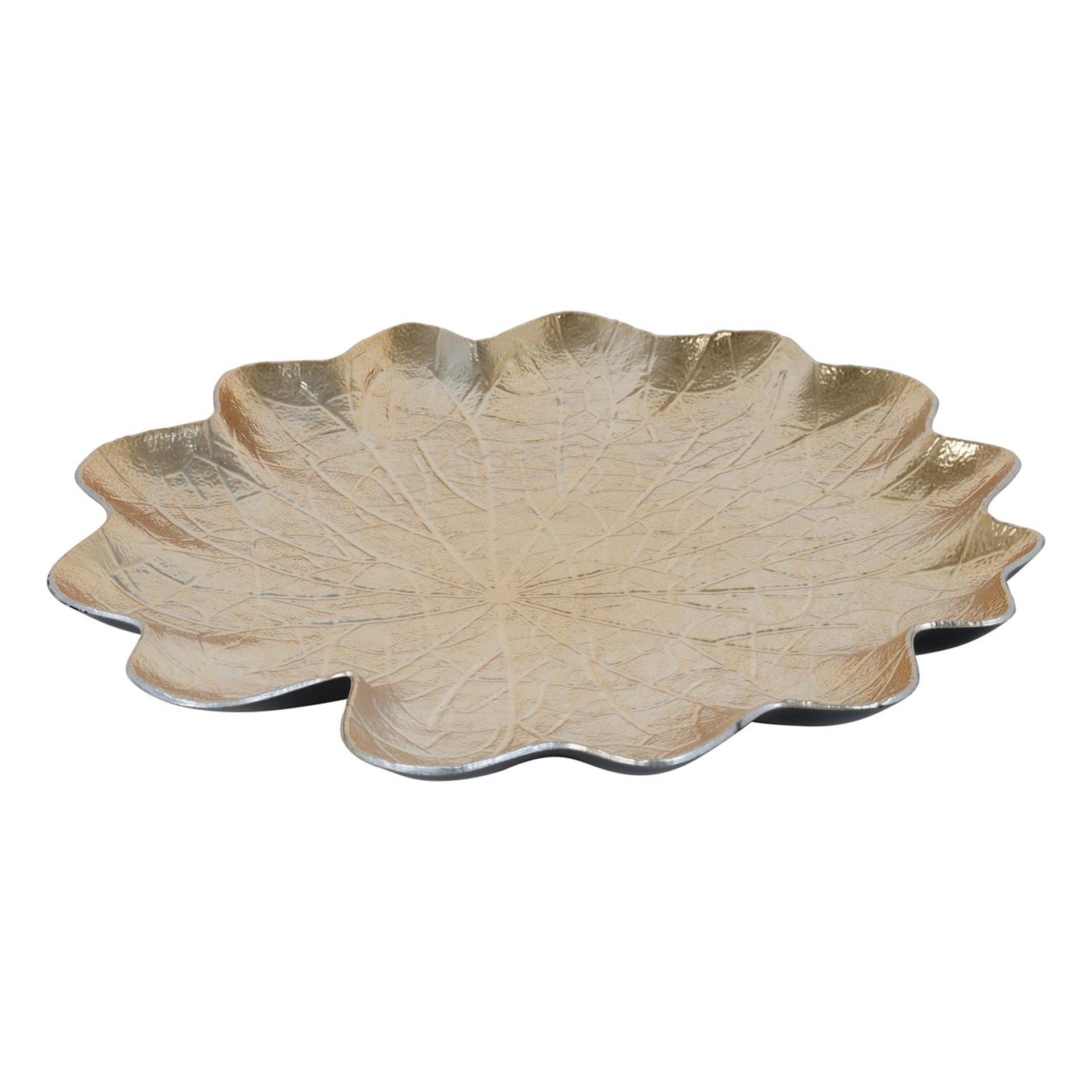 Countryfield Schüssel Blattform Kunststoff Gold 33cm