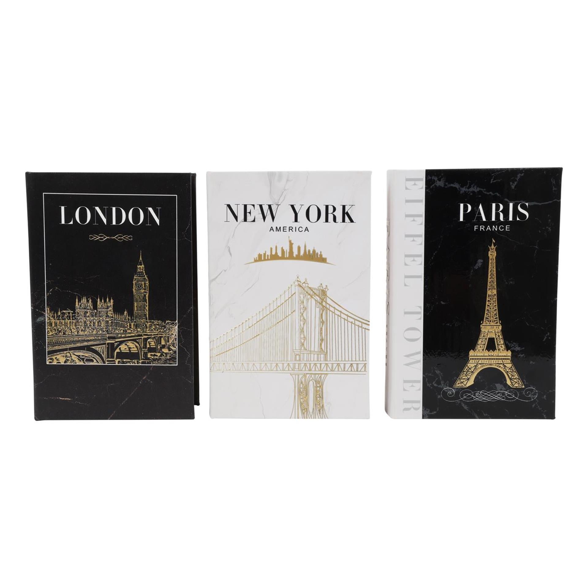 Countryfield Aufbewahrungsbuch New York Paris London 27x18x7cm