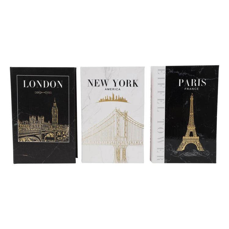 Countryfield Aufbewahrungsbuch New York Paris London 27x18x7cm