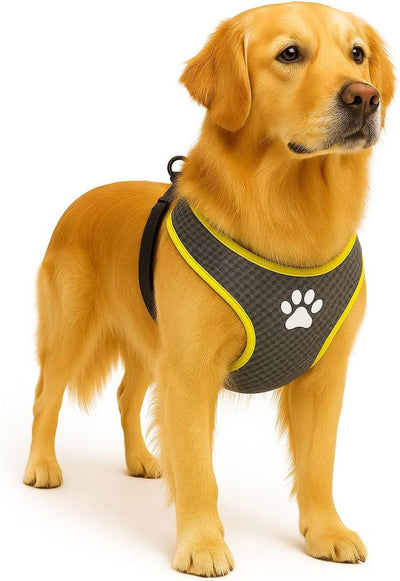 Flamingo Hundegeschirr – Hundegeschirr – Hundegeschirr Anti-Pull – Hundegeschirre – Hundegeschirr Anti-Pull – Step Go Tasha – Grau – Größe XL – A: 65 cm B: 90–115 cm x 20 mm x 5 mm