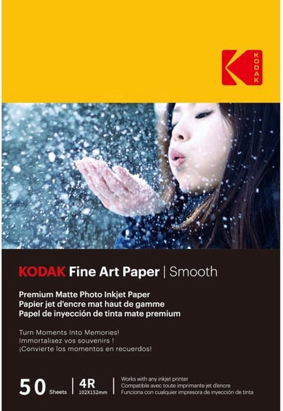 Kodak – 50 Blatt 230 g m² Fotopapier, matt, A6-Format (10 x 15 cm), Tintenstrahldruck mit glattem Effekt – 9891093