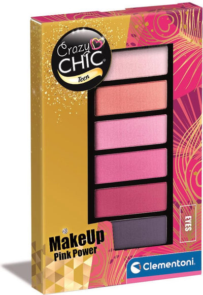 Clementoni Crazy Chic Lidschattenpalet Pink Power, 6 Farben