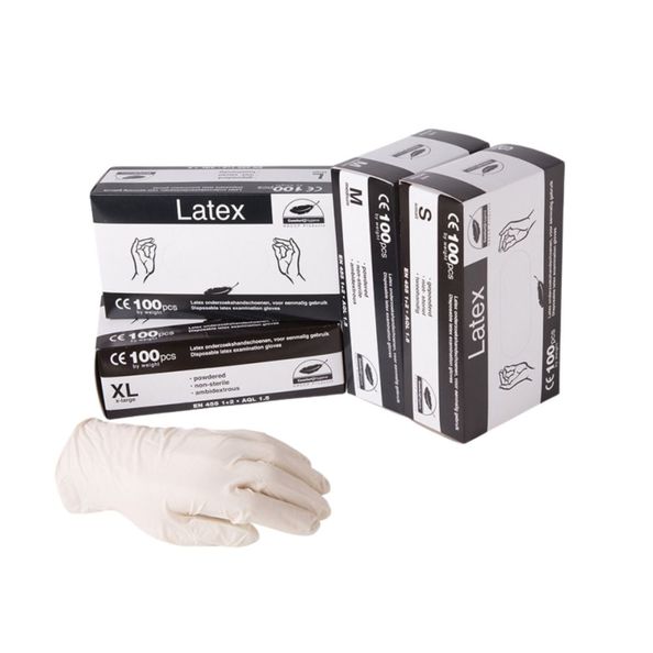 Handschuh Latex weiß klein gepudert (100 Stück)