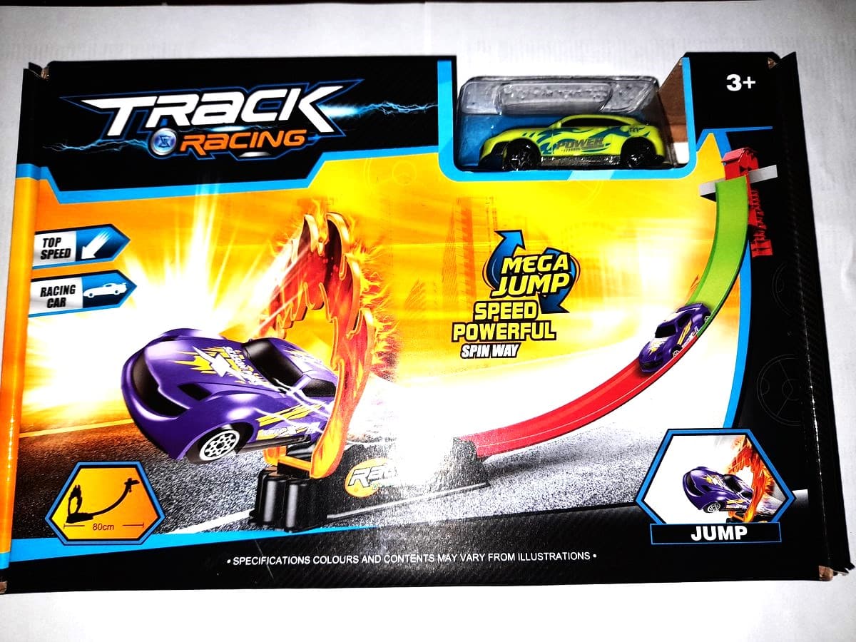 Jonotoys Track Racing Race Track, einschließlich 1 Auto Baan, ist 80 cm lang
