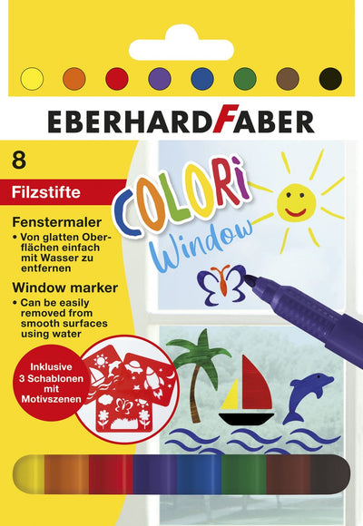 Eberhard Faber Fenstermarker – Farben – 8 Stück – im Kartonetui – EF-550022