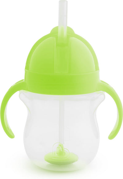 Munchkin Tip Sip Anti-Spill-Strohhalmbecher – Trinkbecher mit Strohhalm – spülmaschinenfest – ab 6 Monaten – 207 ml – grün – Trinkbecher mit Strohhalm