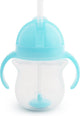 Munchkin Tip Sip Anti-Spill-Strohhalmbecher – Trinkbecher mit Strohhalm – spülmaschinenfest – ab 6 Monaten – 207 ml – blau – Trinkbecher mit Strohhalm
