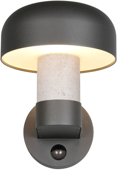 Trio Fraser - Wandleuchte - betonfarben - exkl. 1x E27 4,9 W - Bewegungssensor - Wandmontage - Außenbeleuchtung - IP54