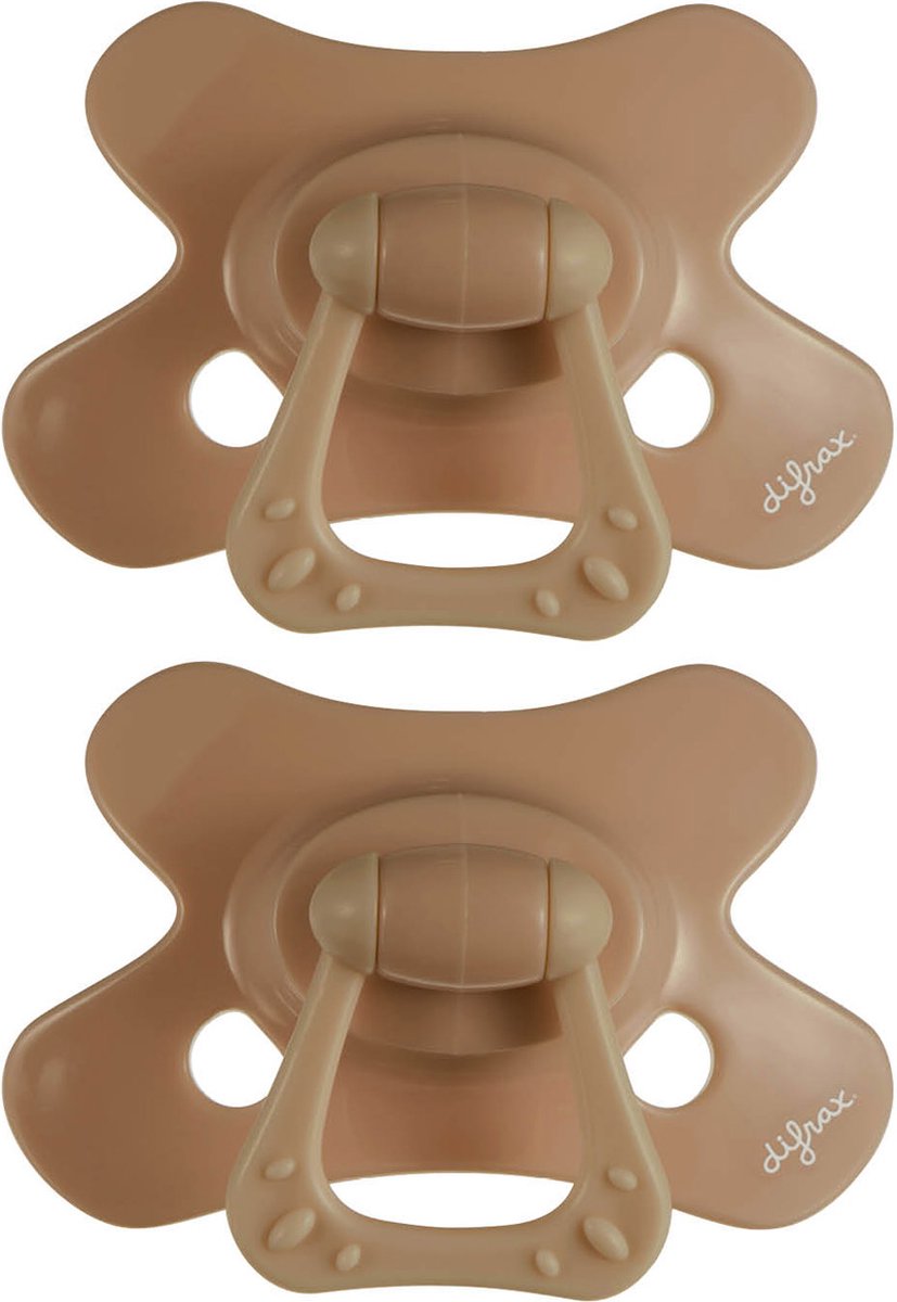 Difrax Schnuller natur – 6 bis 12 Monate – braun – 2 Stück