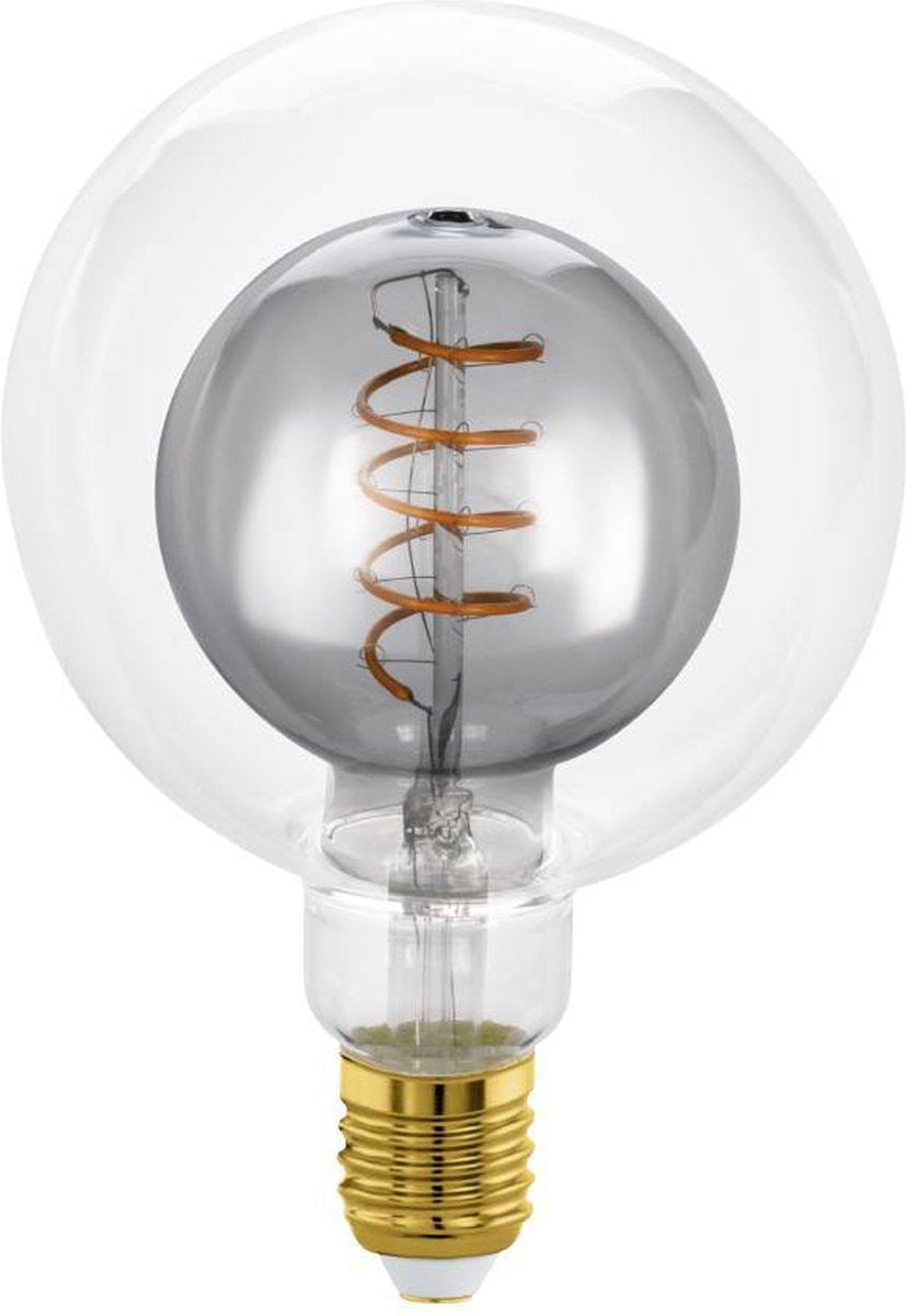 Eglo LED-Lampe - E27 - ø 12,5 cm - G125 - schwarz klar - 2000k - dimmbar