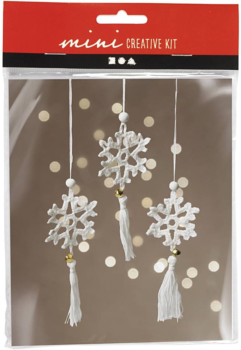Creativ Company Häkel-Mini-Hobby-Set, Schneeflocken, weiß, 1 Box