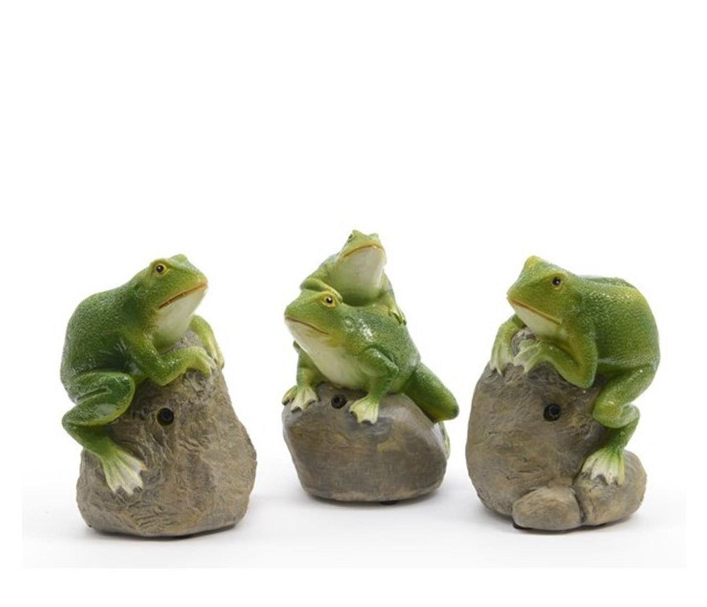 Decoris Gartenstatue Frosch mit Sensor 8x7,4x11,5