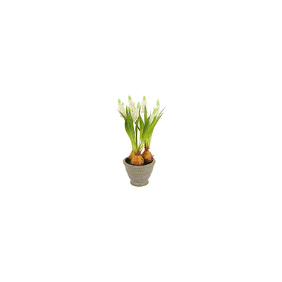 Countryfield Kunstblume im Topf Muscari weiß H28cm