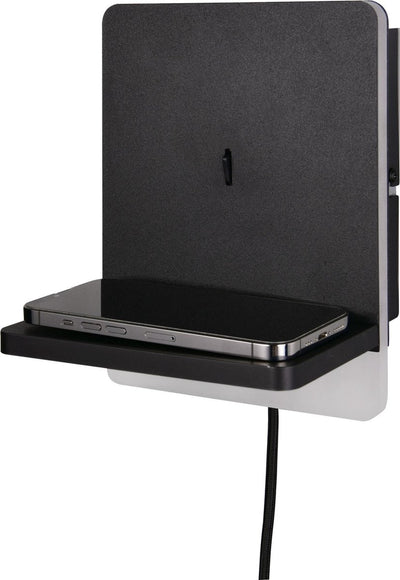 Trio Fairfield - Wandleuchte - Schwarz matt - inkl. 1x SMD 9W - USB-Anschluss mit Ladefunktion - Dimmschalter - Wandmontage - nicht extern dimmbar - induktive Ladestation - geeignet für Festmontage oder Stecker - USB-C-Anschluss mit Ladefunktion