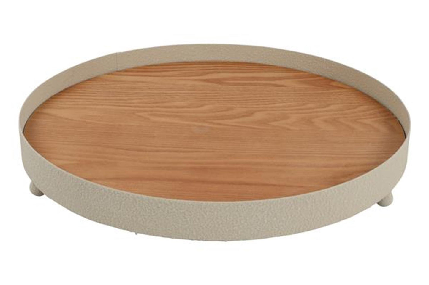 Countryfield Tablett cremefarbenes Metall ø35cm
