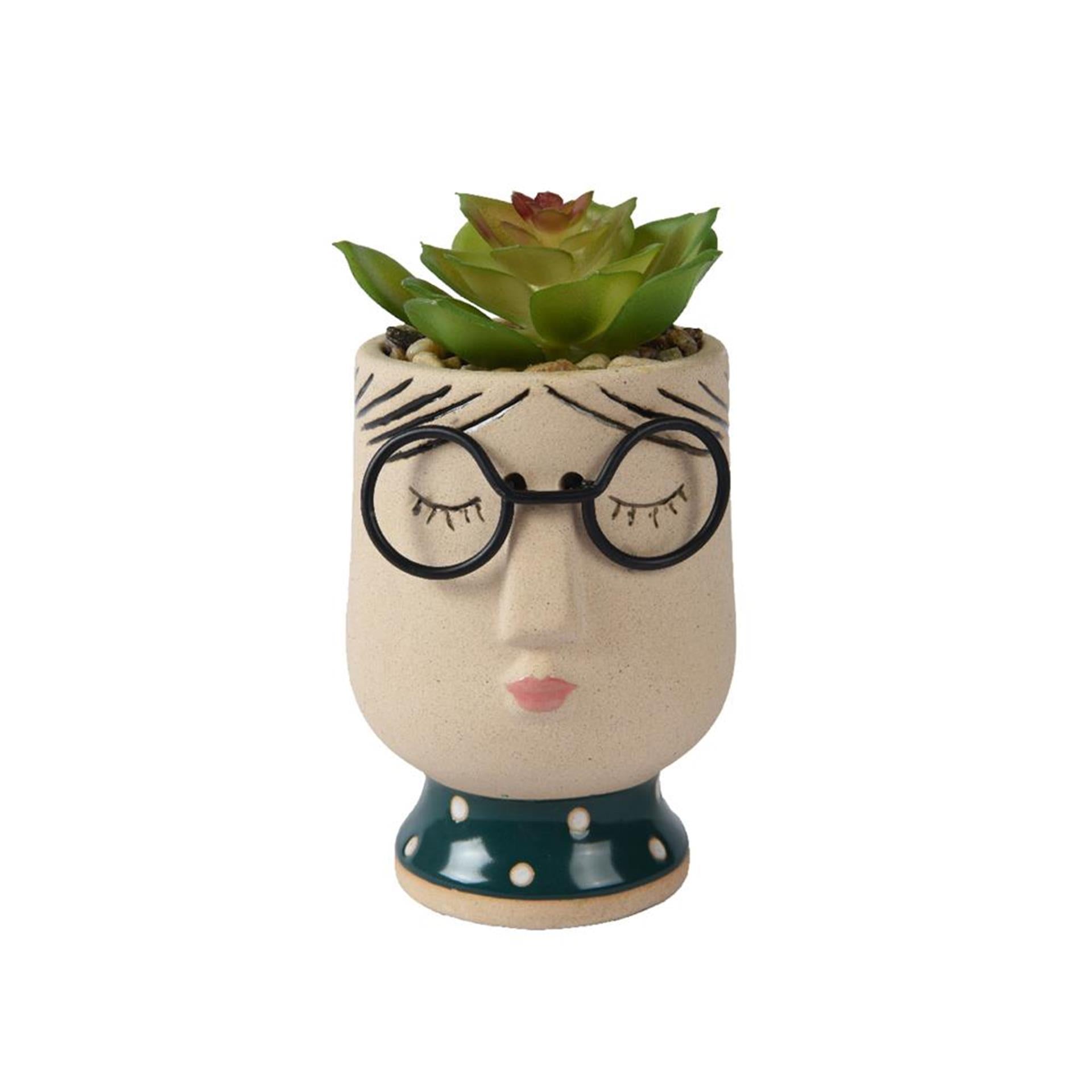 Decoris Kunstpflanze in Topfgesichtsgläsern H13,5cm